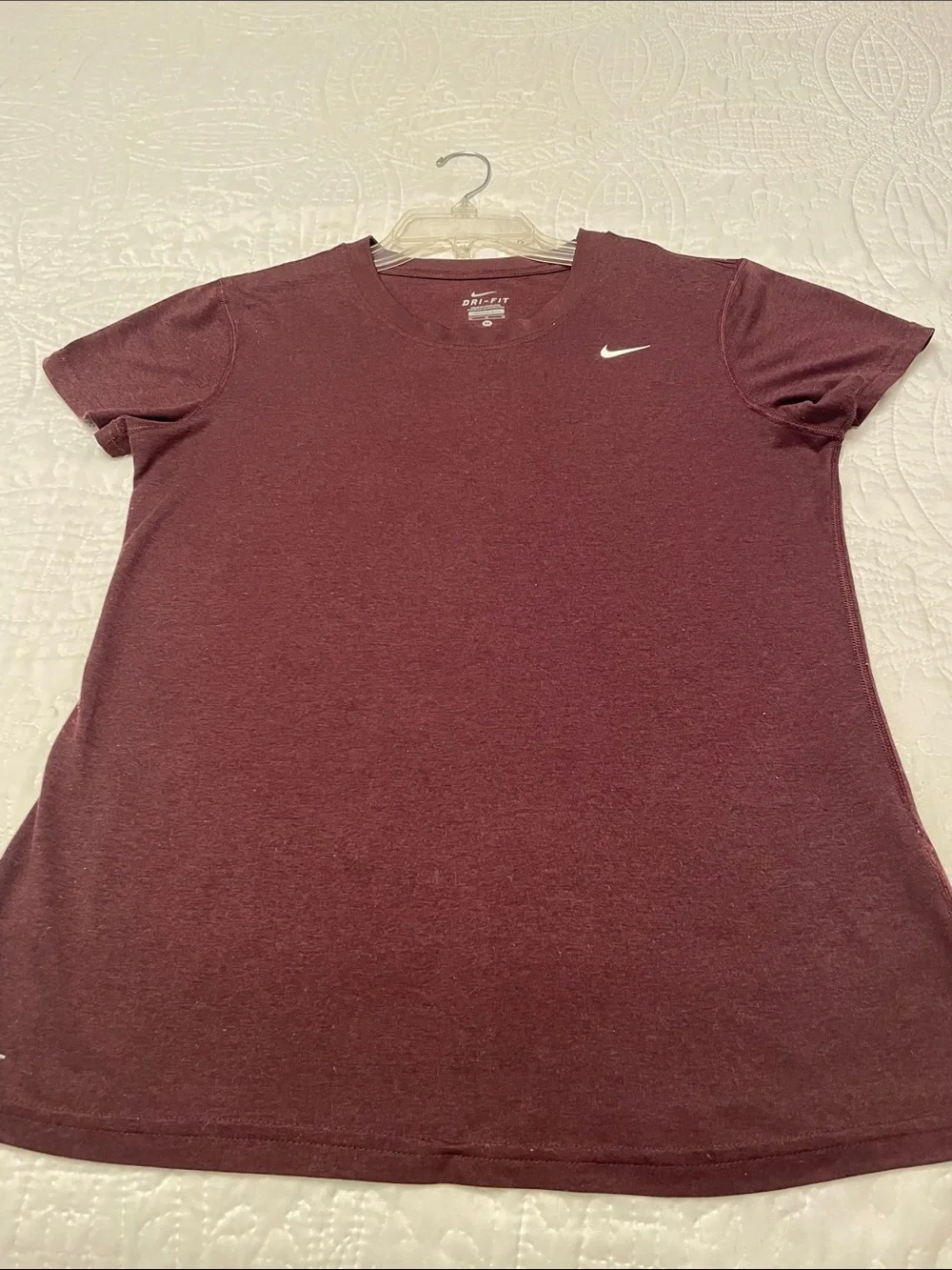 Nike Dri-Fit Medium Polyester Athletic Tee Shirt Dark Purple Color Lightly Used